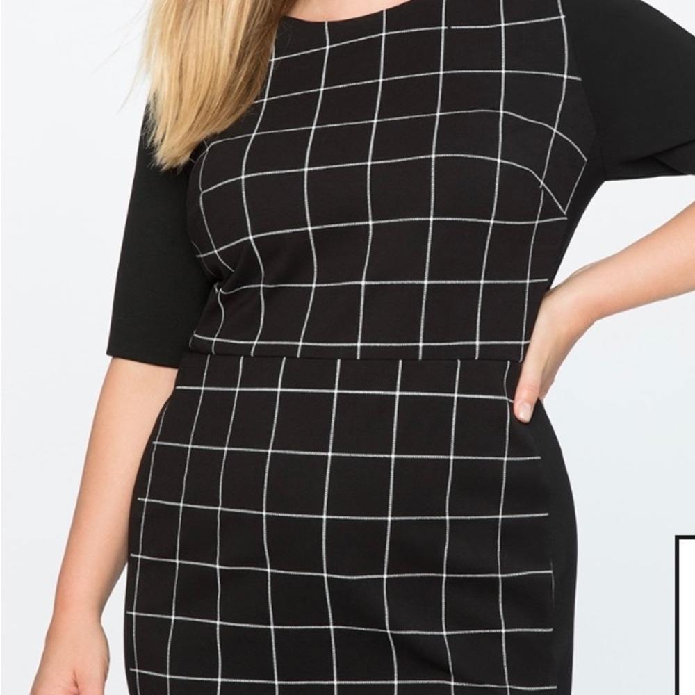 Eloquii 9-5 Windowpane work dress